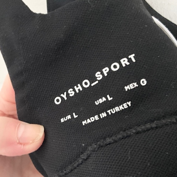 Oysho Sport Bra Activewear Black Adjustable straps Polyamid Elastane Sz L - Picture 4 of 7
